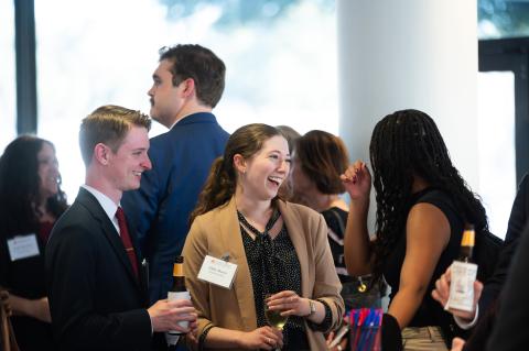 Patman students at networking reception