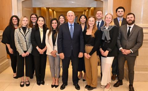 Students with Mike Pence