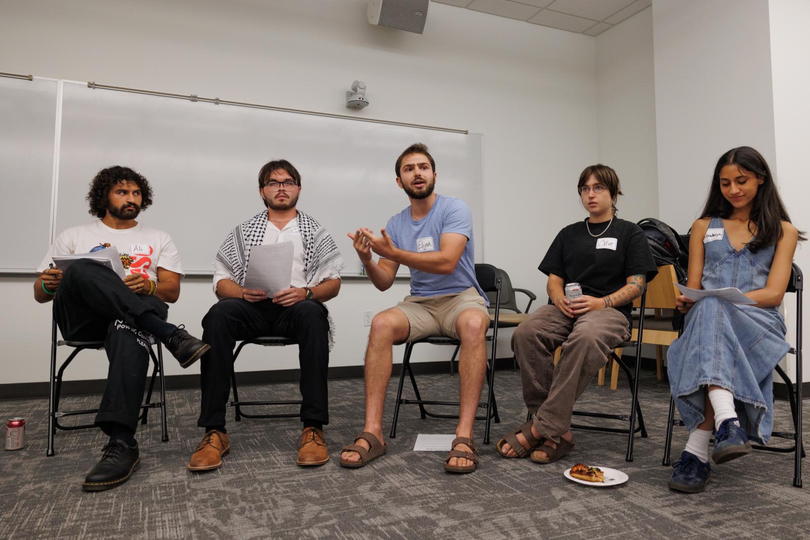 Students having a discussion